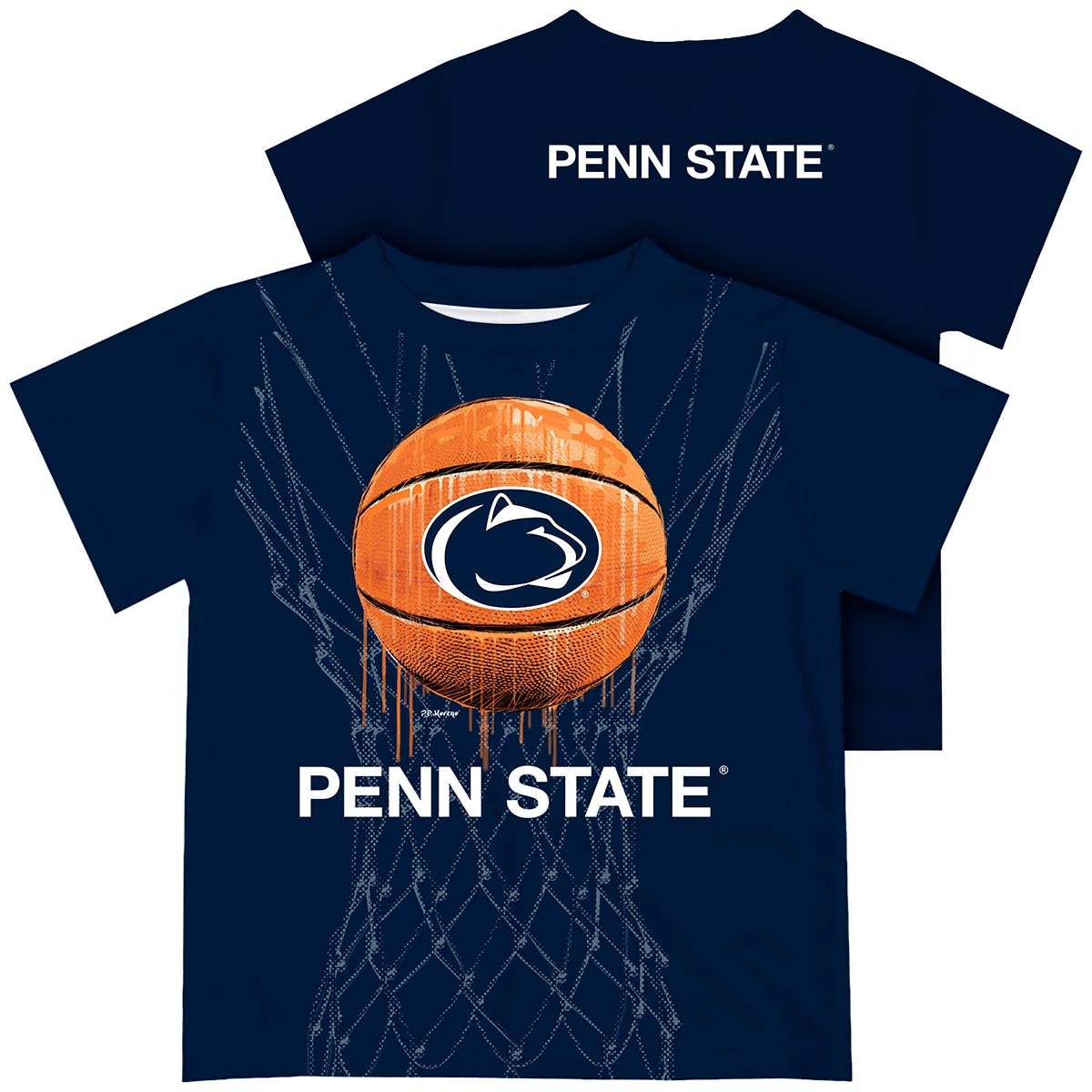 navy youth performance short sleeve tee dripping basketball above Penn State